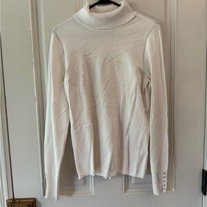 White House Black Market Cream Turtleneck
